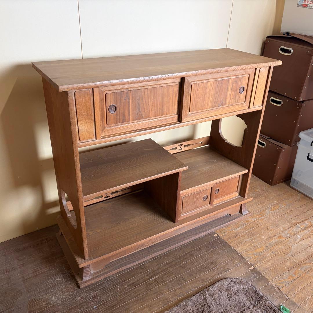 【送料込】和風家具　和室民芸家具　アンティーク　昭和レトロ　小物入　戸棚　お茶