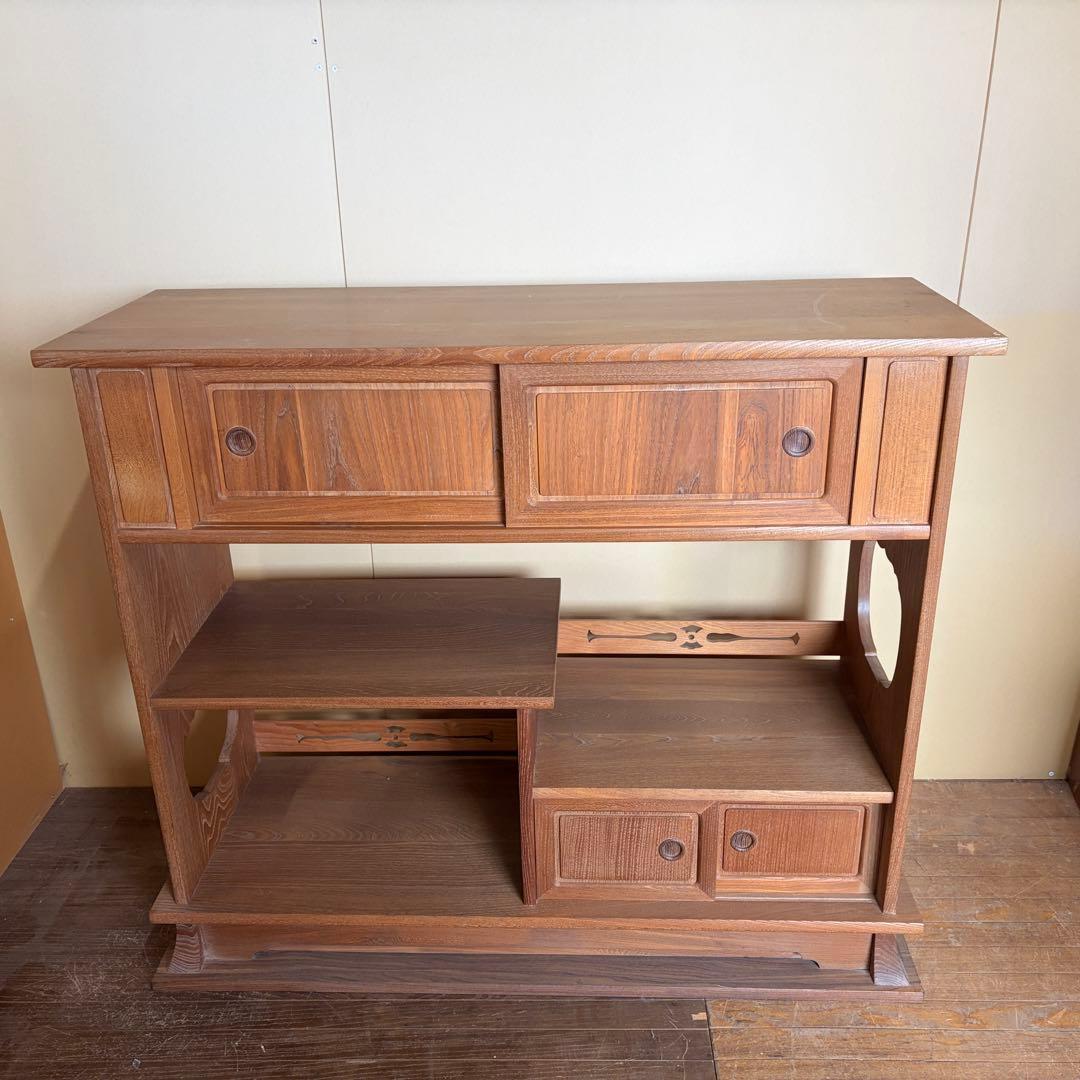 【送料込】和風家具　和室民芸家具　アンティーク　昭和レトロ　小物入　戸棚　お茶