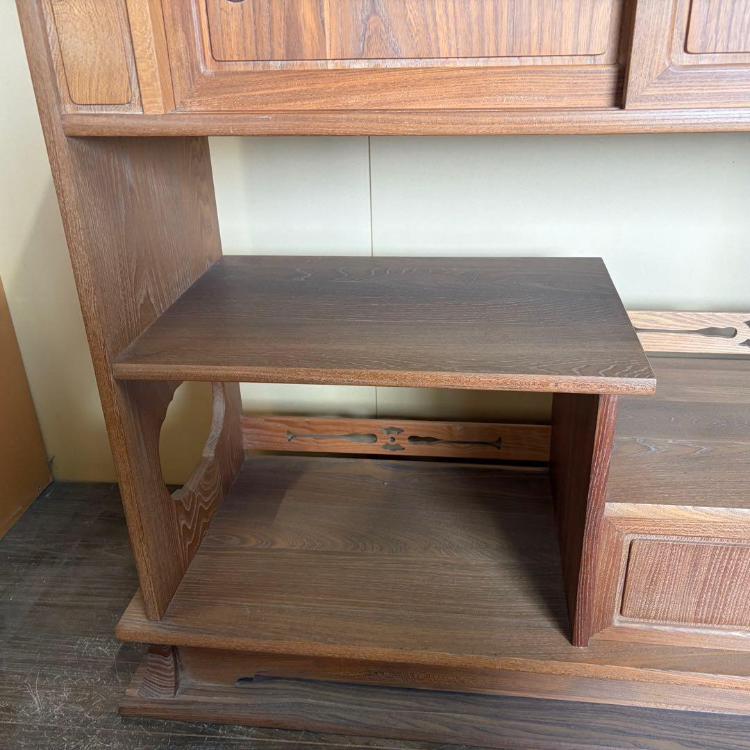 【送料込】和風家具　和室民芸家具　アンティーク　昭和レトロ　小物入　戸棚　お茶