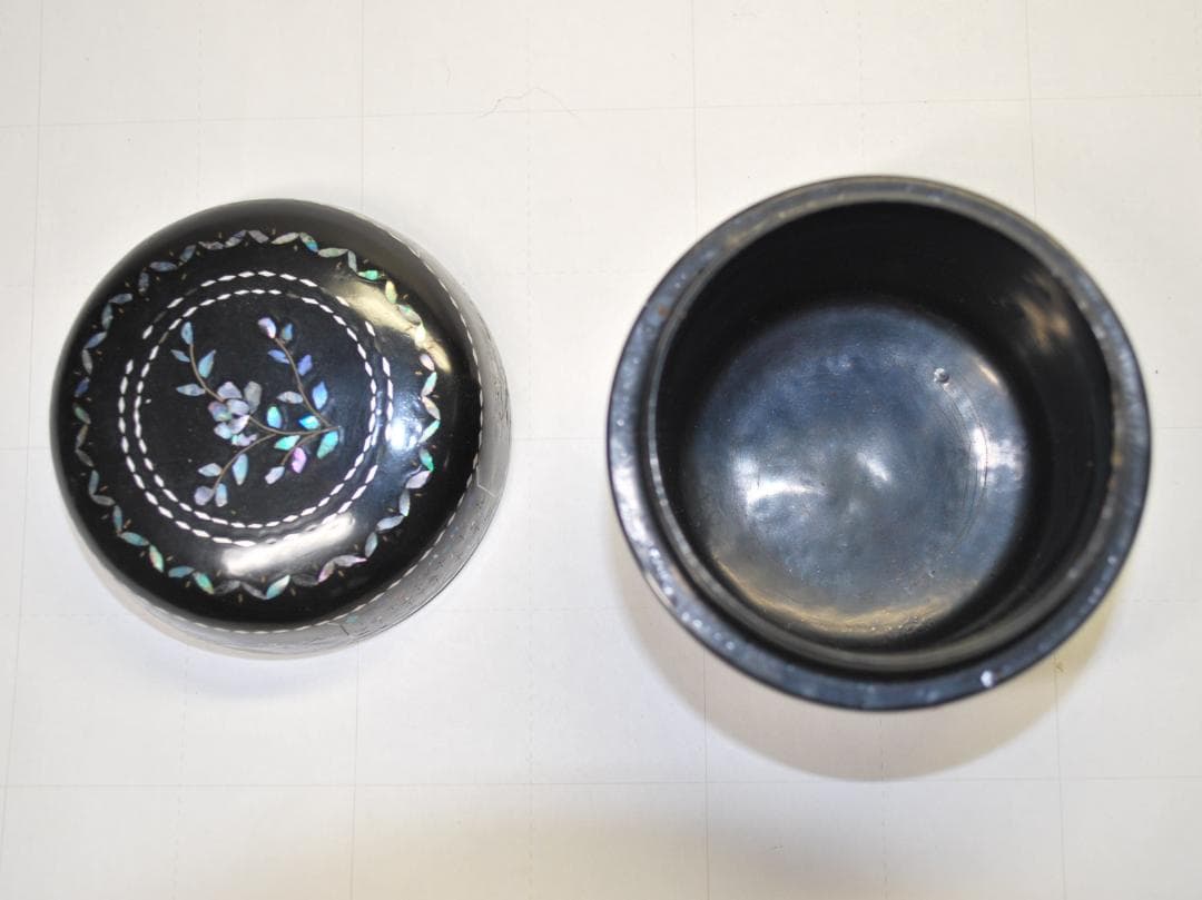 香合　棗　セット　木製　螺鈿細工　漆塗り