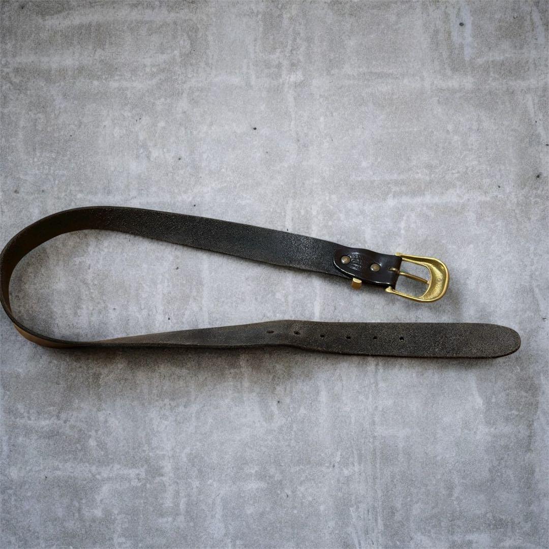 【希少】キャリー　レザー　ベルト　プレーン　金　ゴールド　カウハイド