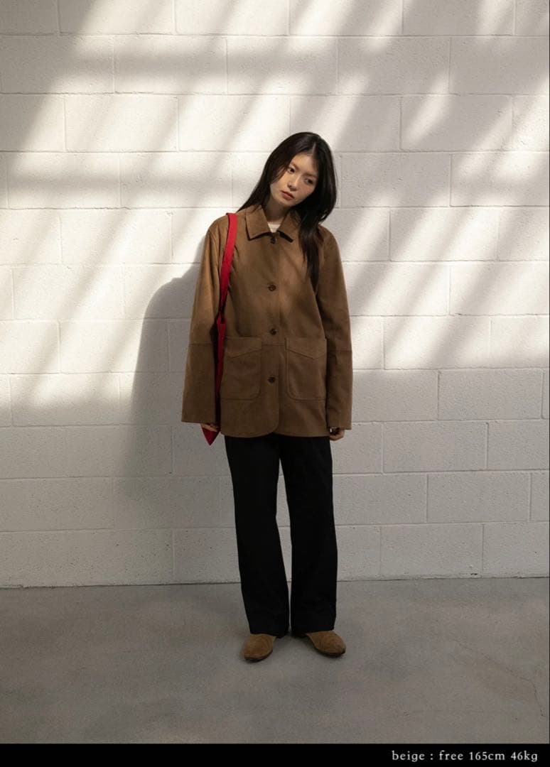 完売品 ohotoro Henry Suede Jacket beige