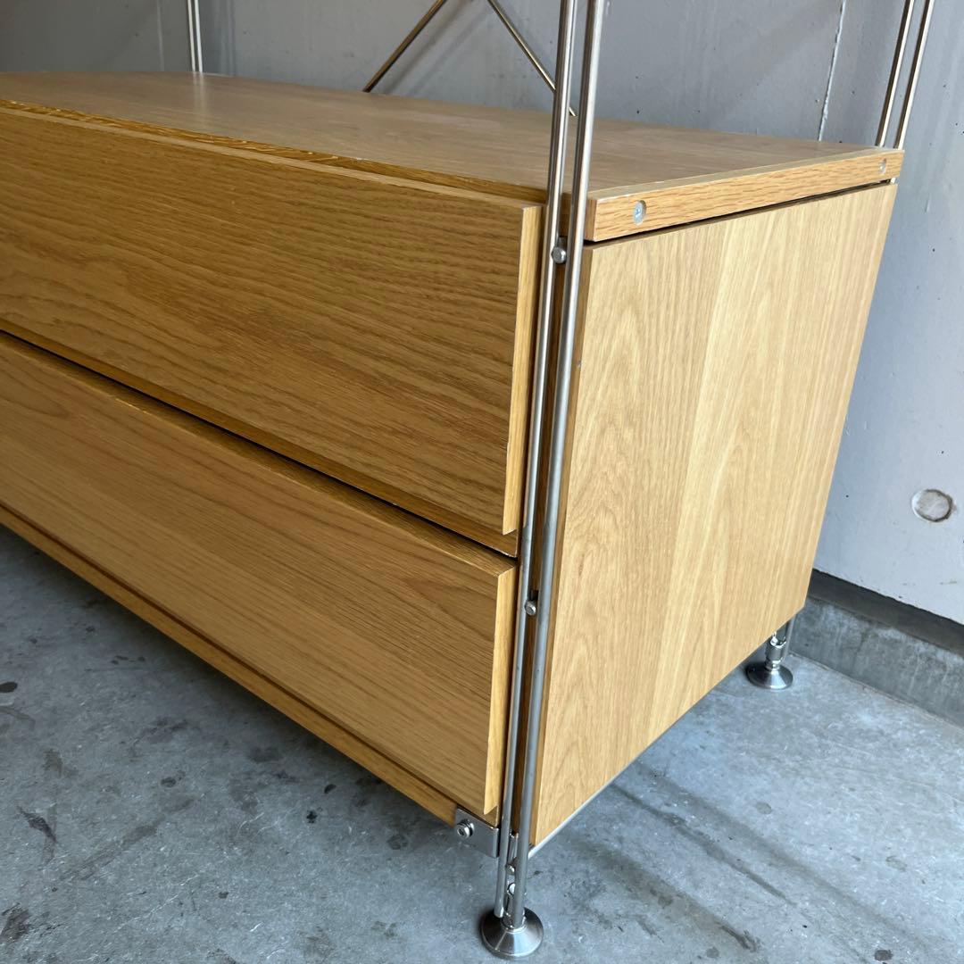 美品★無印 ステンレスユニットシェルフ・オーク材・ワードローブセット