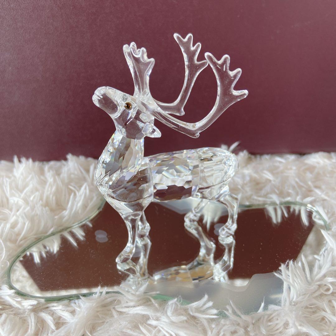 美品　スワロフスキー　鹿　置物　クリスタル　トナカイ　シカ