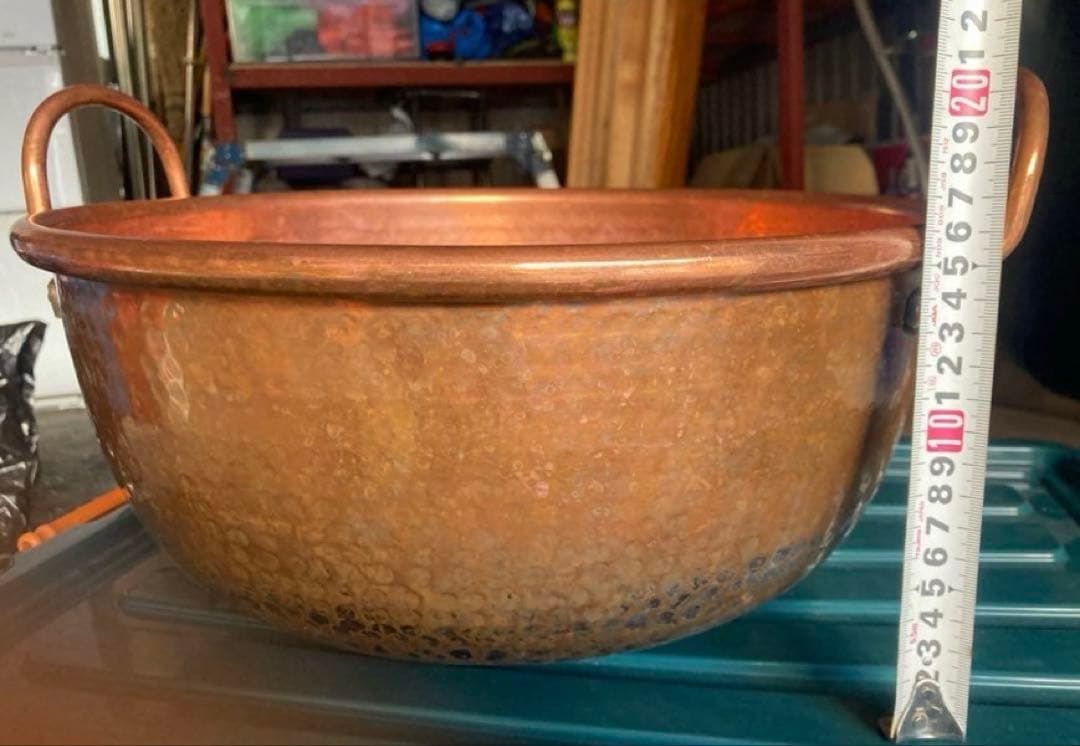 銅製ハンマード両手鍋 直径約40cm