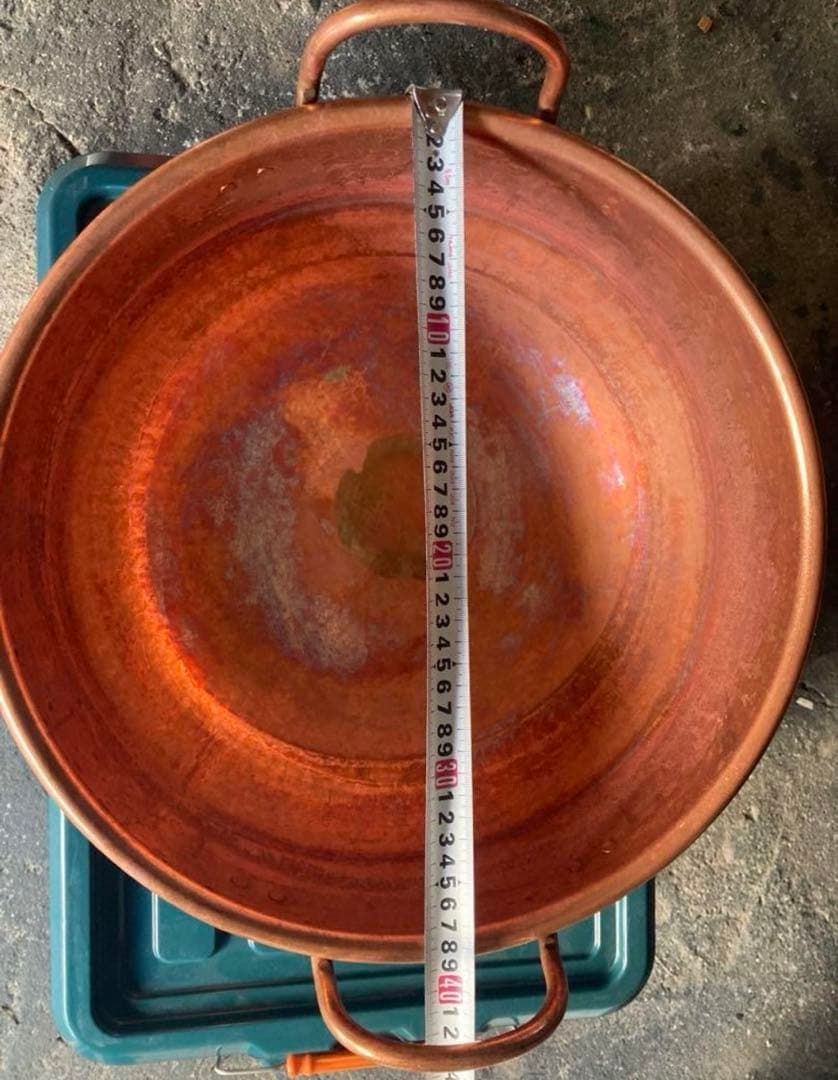 銅製ハンマード両手鍋 直径約40cm