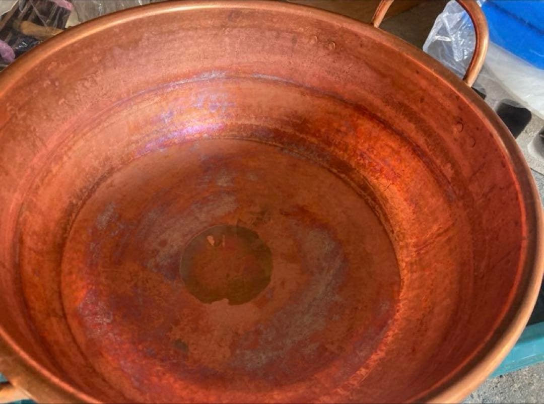 銅製ハンマード両手鍋 直径約40cm