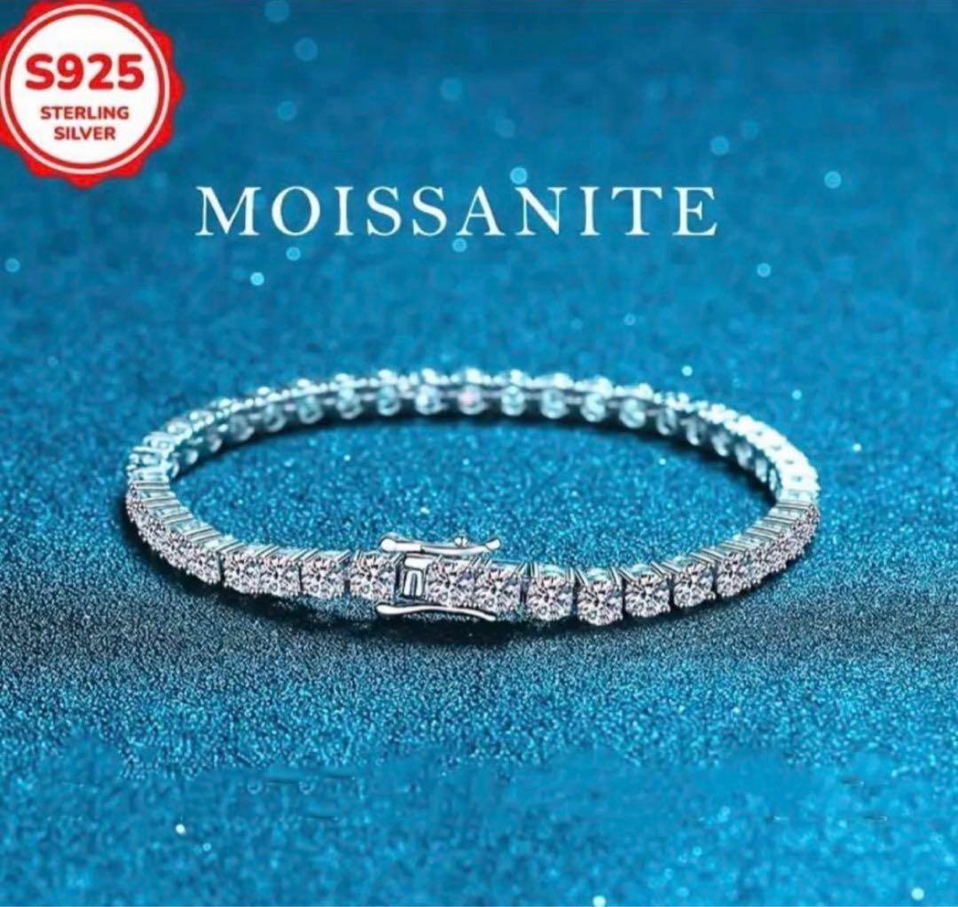 「奇跡の輝き」3mmモアサナイト×S925テニスチェーンブレスレット