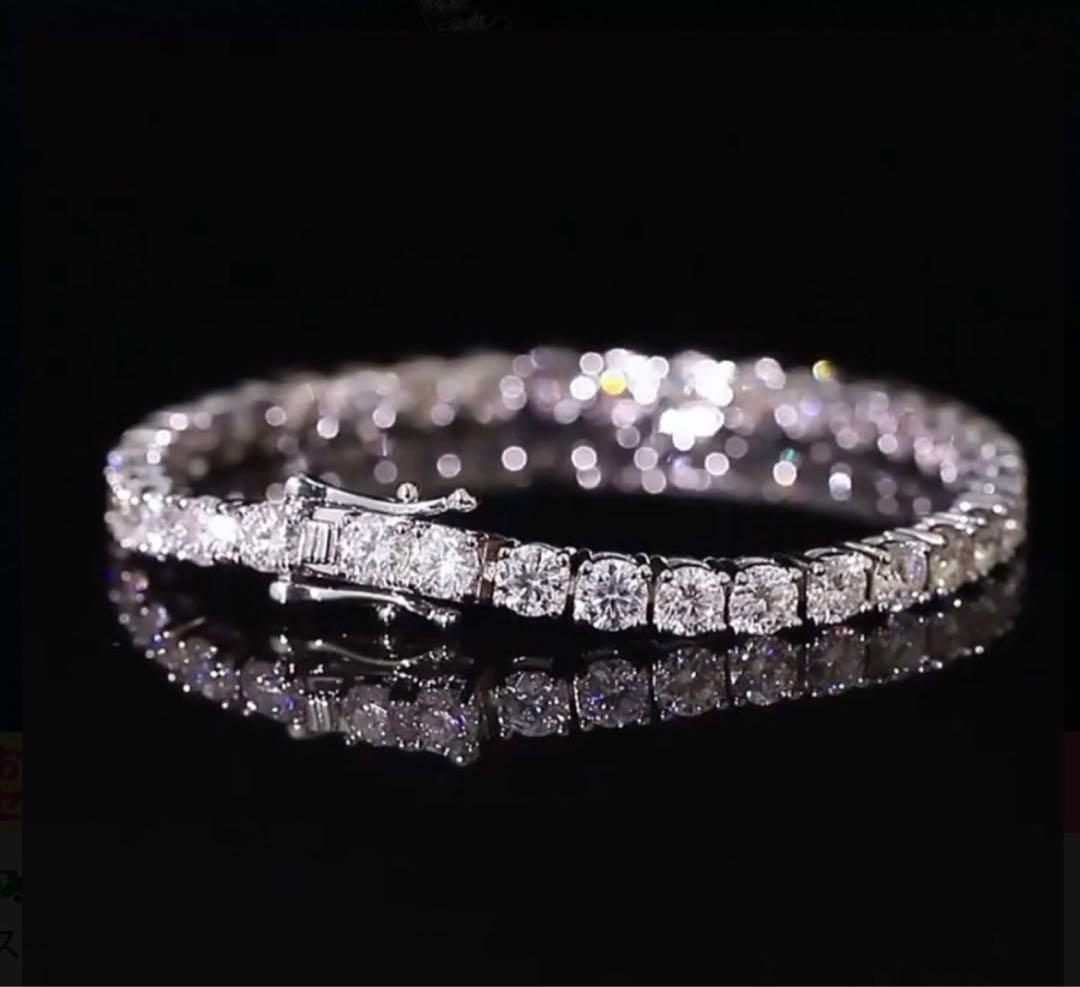 「奇跡の輝き」3mmモアサナイト×S925テニスチェーンブレスレット