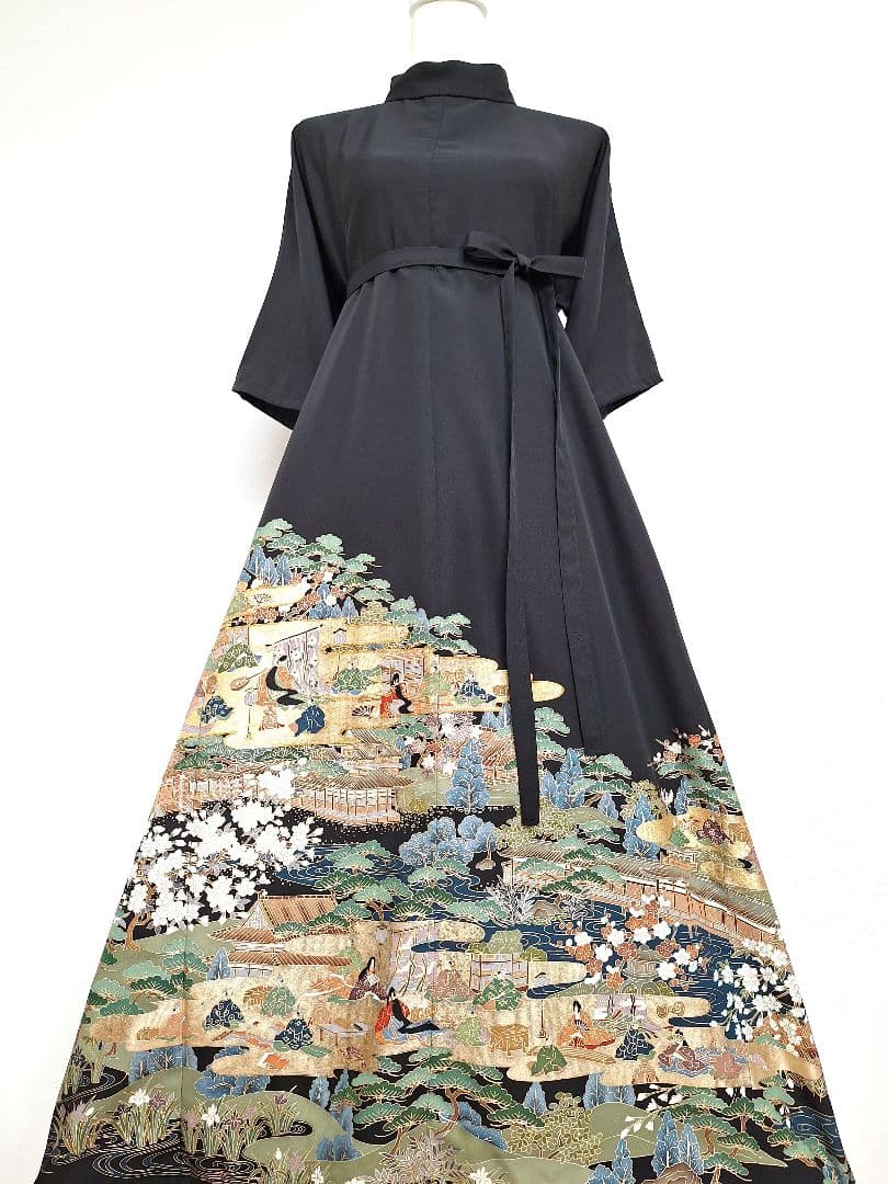 着物リメイクワンピース3679