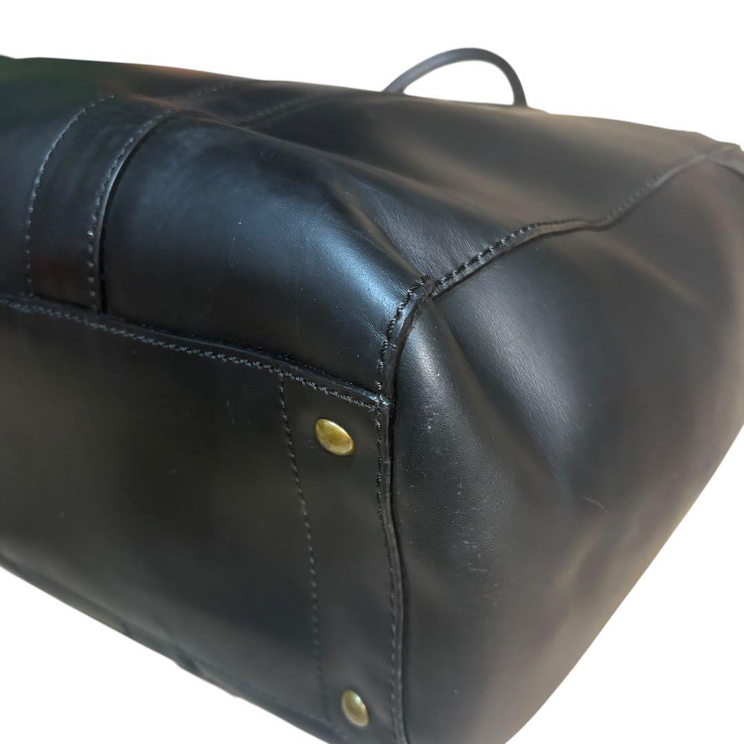 コーチ トートバッグ 大容量 オールレザー ブラック 本革 F71502