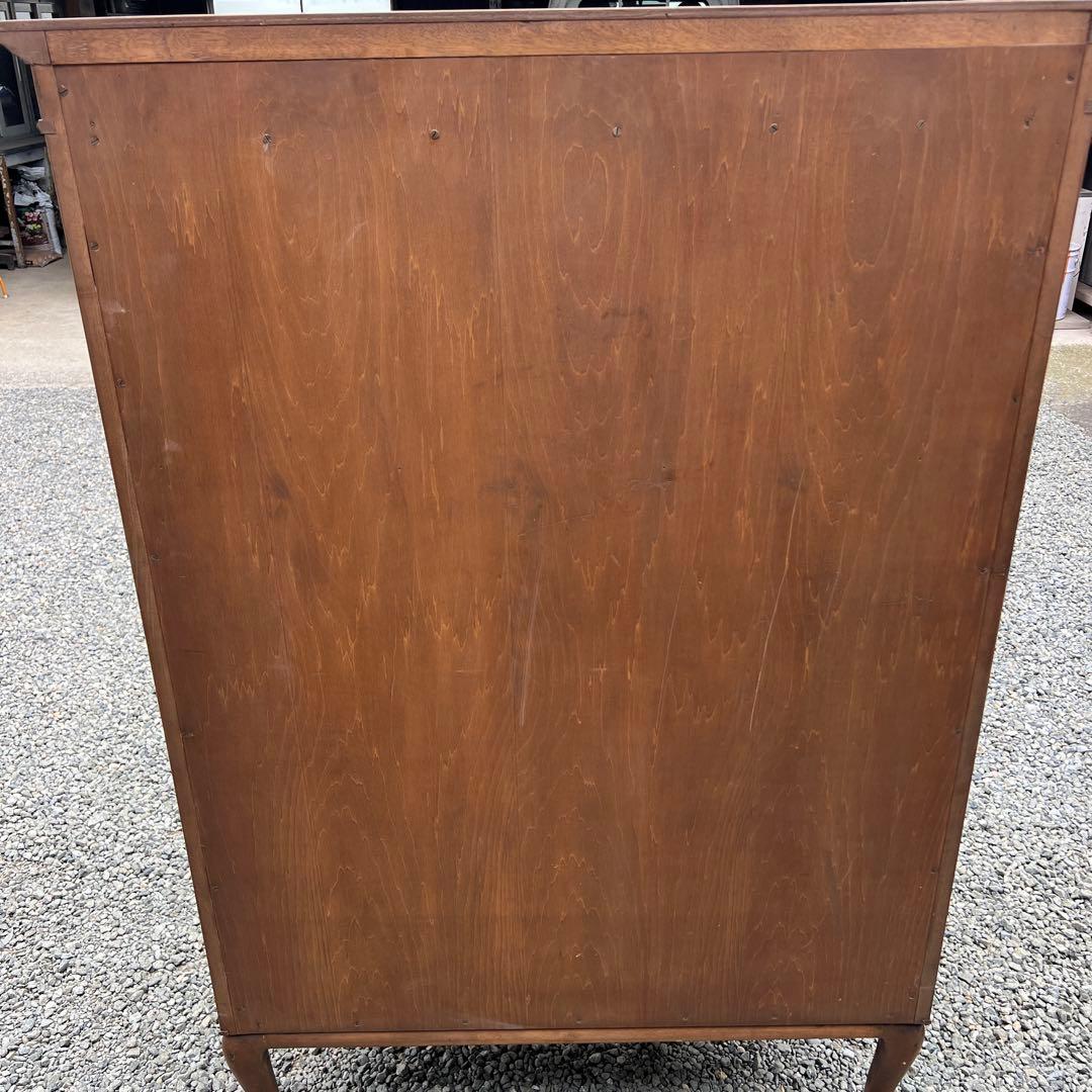 アンティーク 木製 キャビネット 飾り棚 ディスプレイ ガラス扉 猫脚