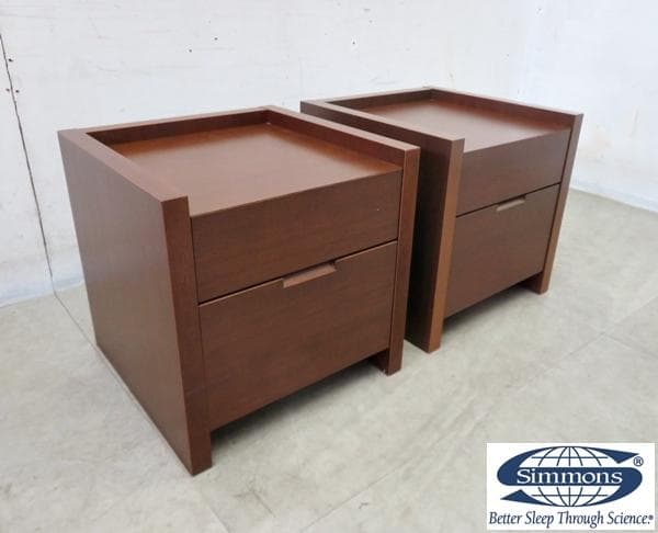 展示品■シモンズ■ベッドサイドテーブル■引出し付き■2台セット■モダンスタイル■