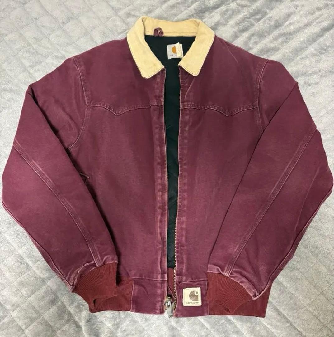 90s 希少色 カーハート サンタフェジャケット JQ2246 クリムゾン M