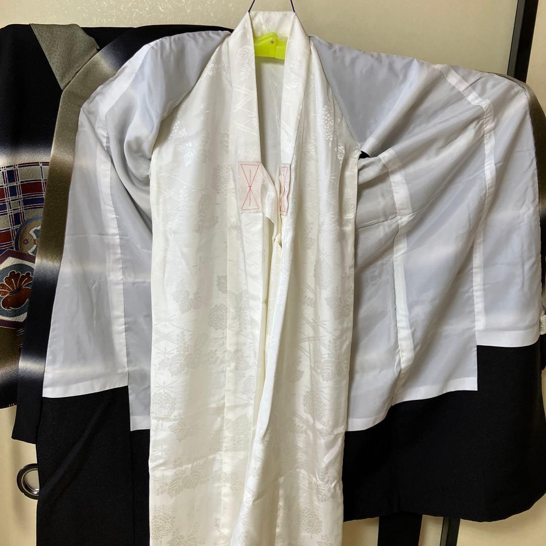 【お宮参り】長襦袢付き　男の子　正絹　〈美品〉　一つ身　お祝い着　家紋・丸に橘