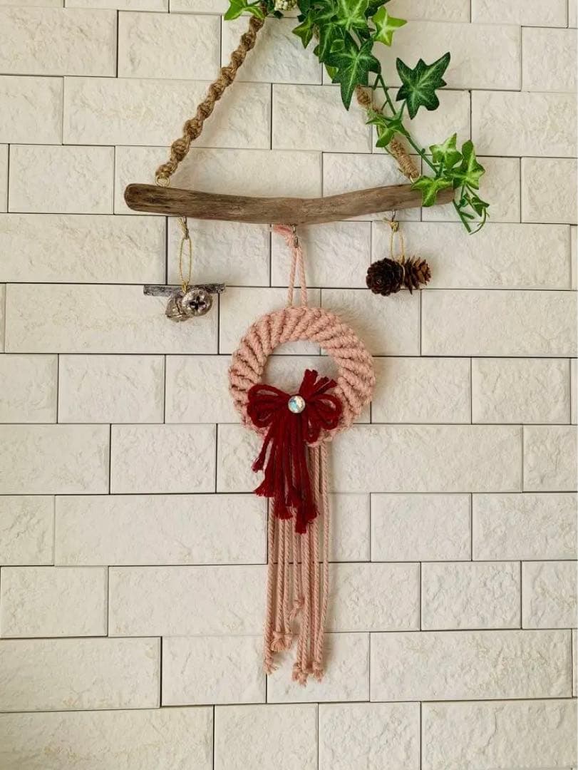 NO．433『マクラメ・クリスマスリース・ピンク』