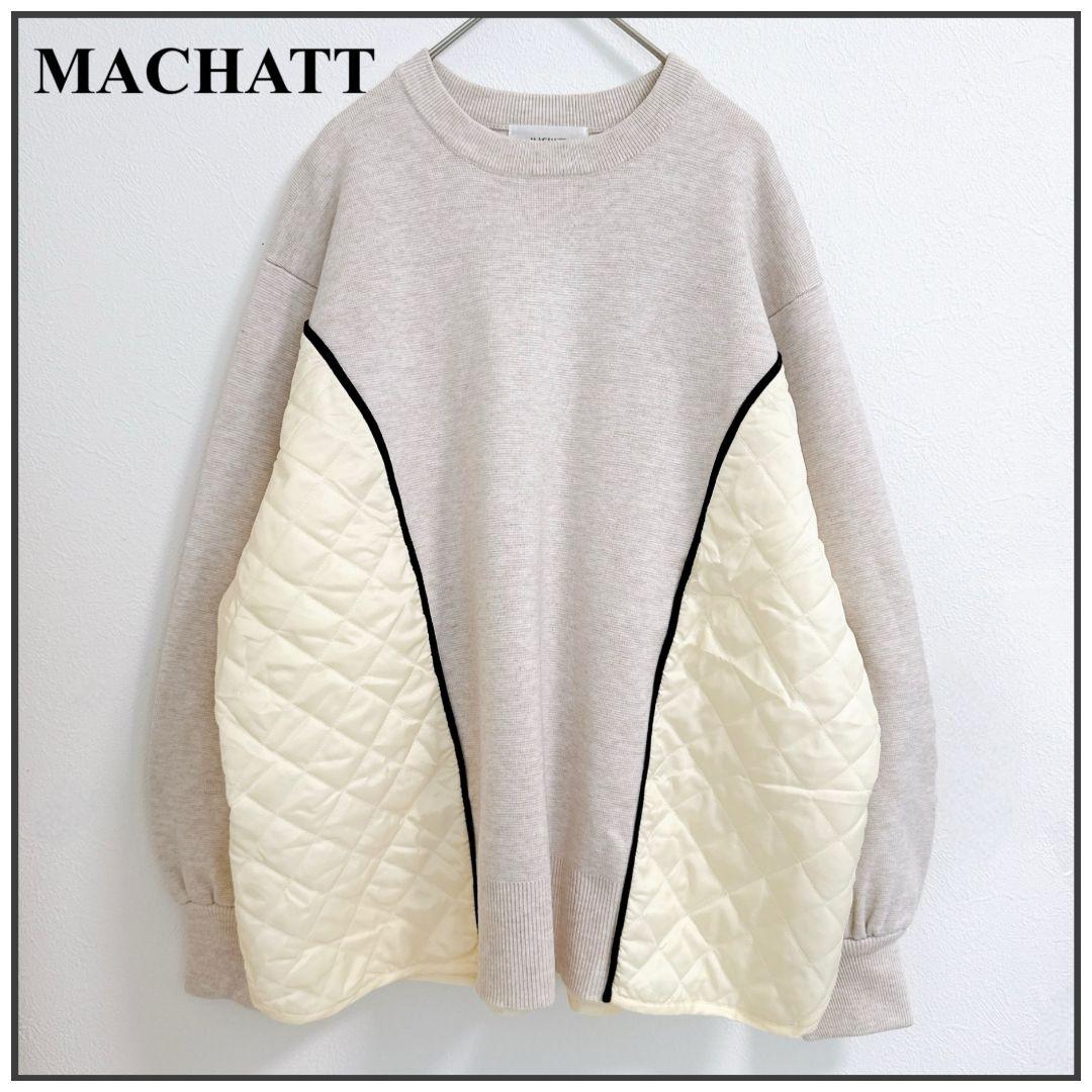 MACHATT♡マチャット キルティングドッキングニット セーター 異素材 長袖