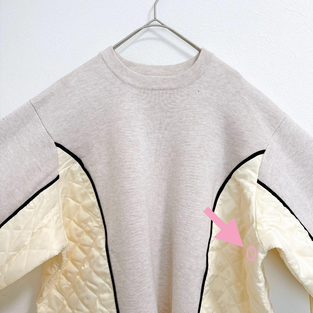 MACHATT♡マチャット キルティングドッキングニット セーター 異素材 長袖