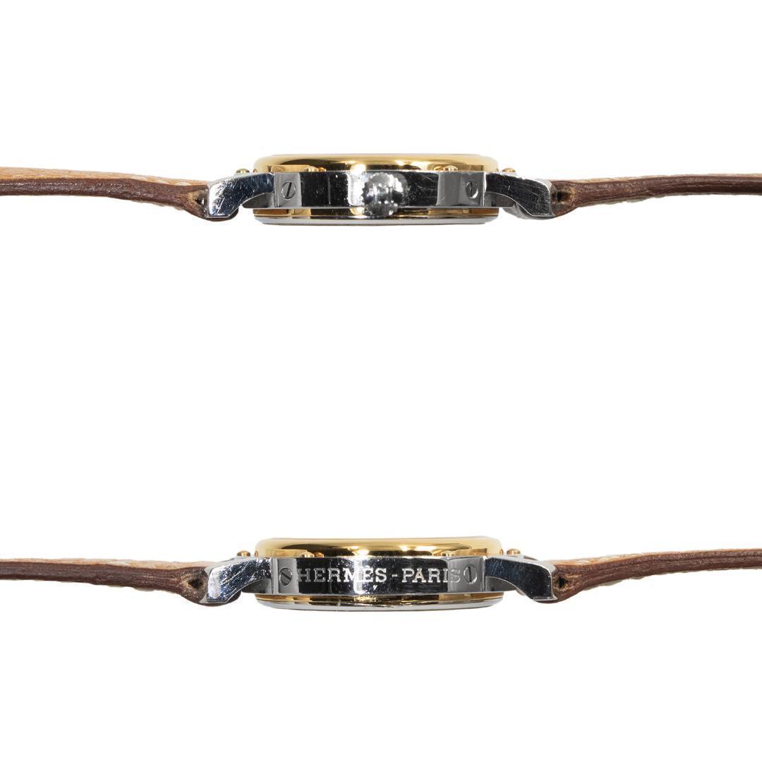 エルメス 腕時計 レディース クリッパー 白 ゴールド 茶色 高級 スリム ロゴ