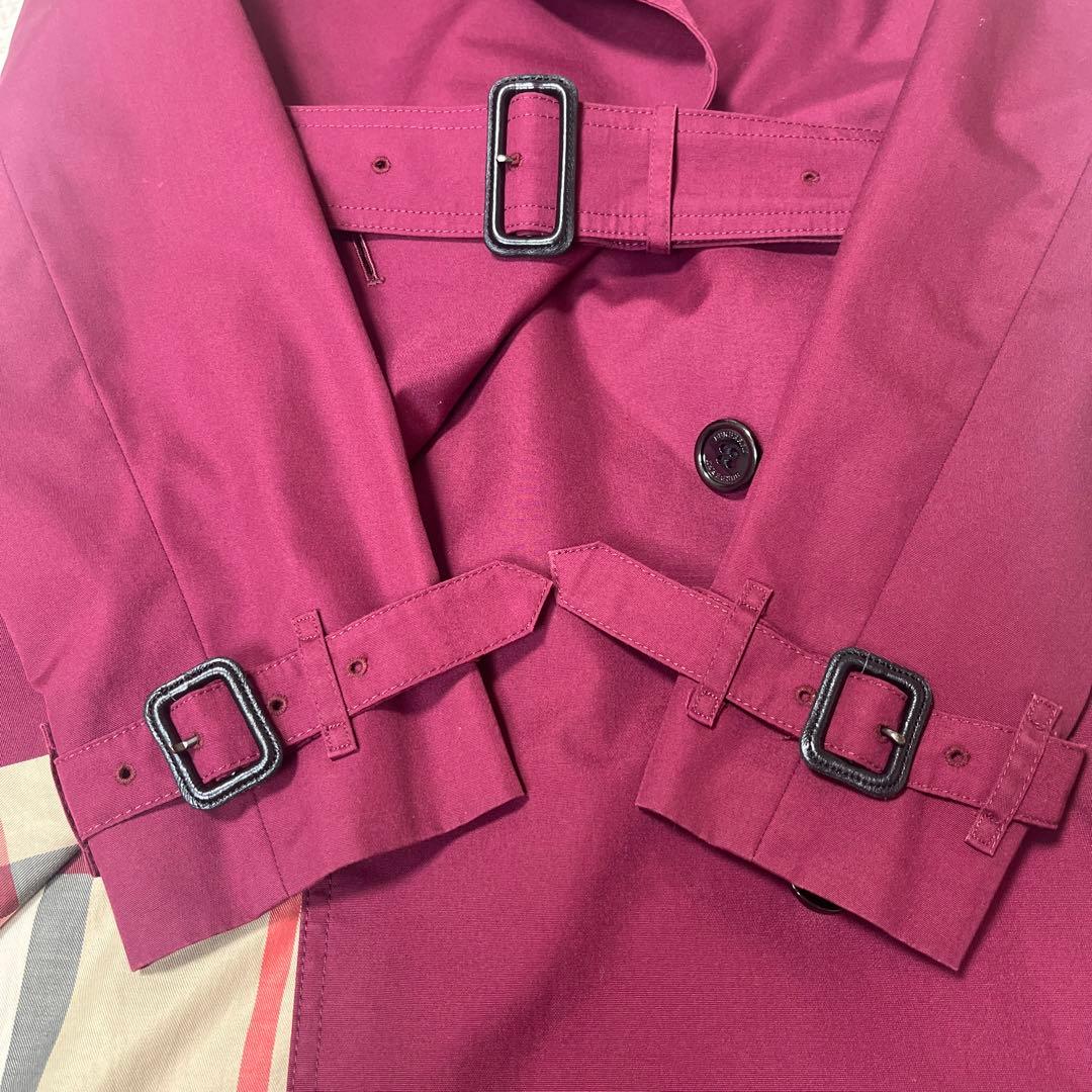 極美品☆バーバリーロンドントレンチコートメガチェックボルドー