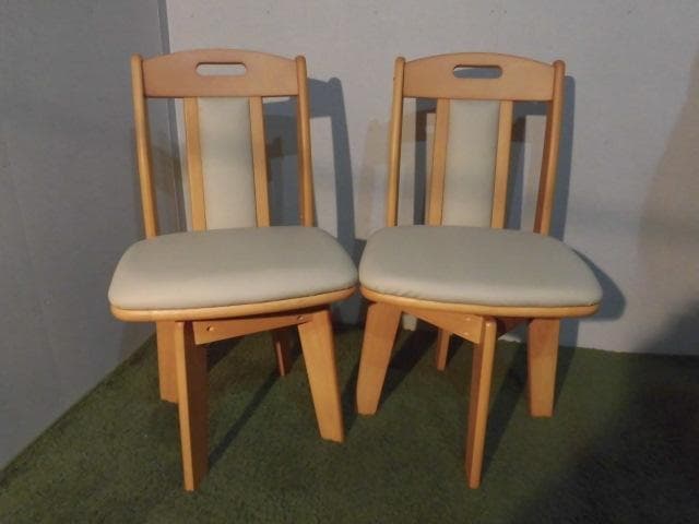 全国一律送料無料【限定品/新品】★高級回転ダイニングチェア2脚セットナチュラル