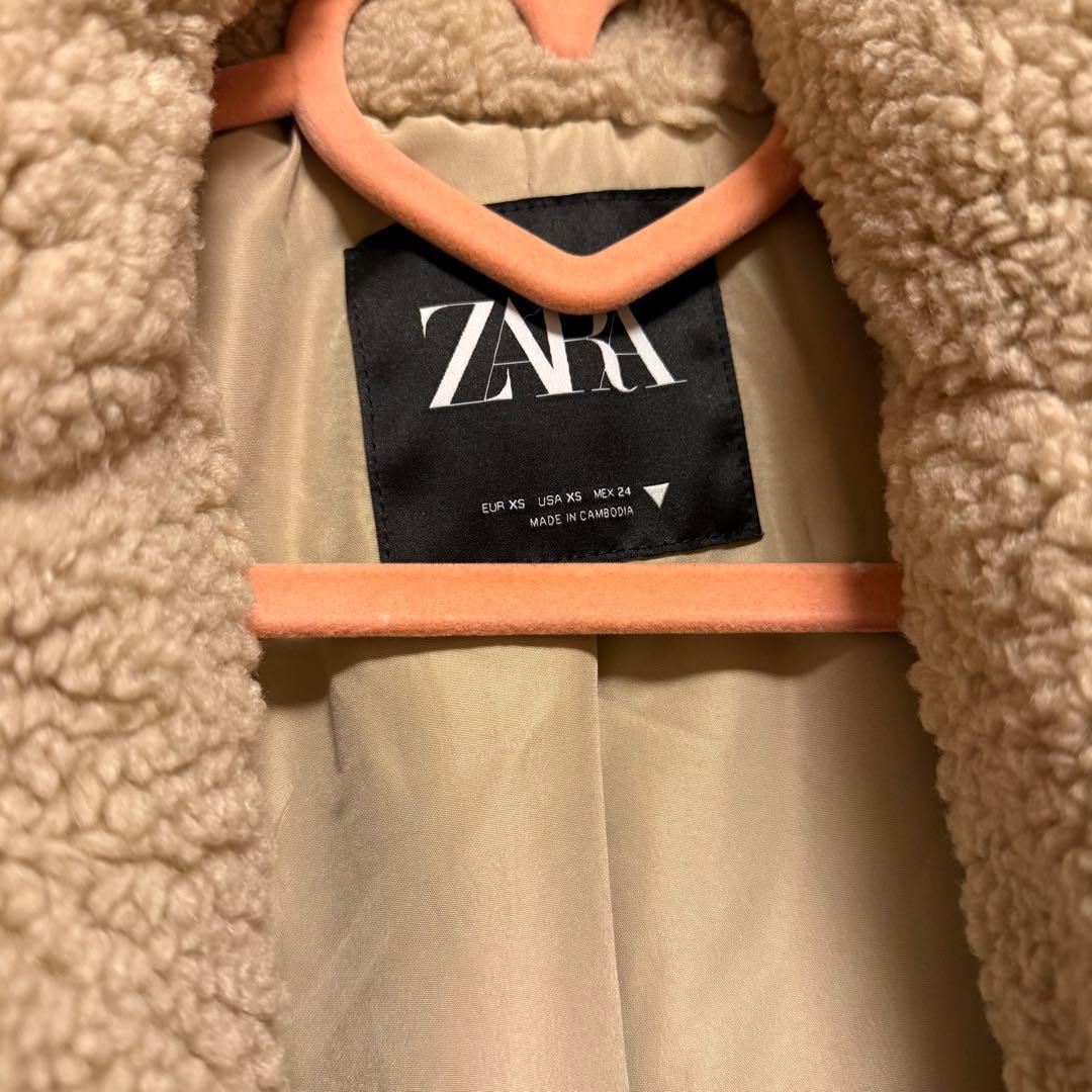 ZARA エクストラロングフェイクボアコート