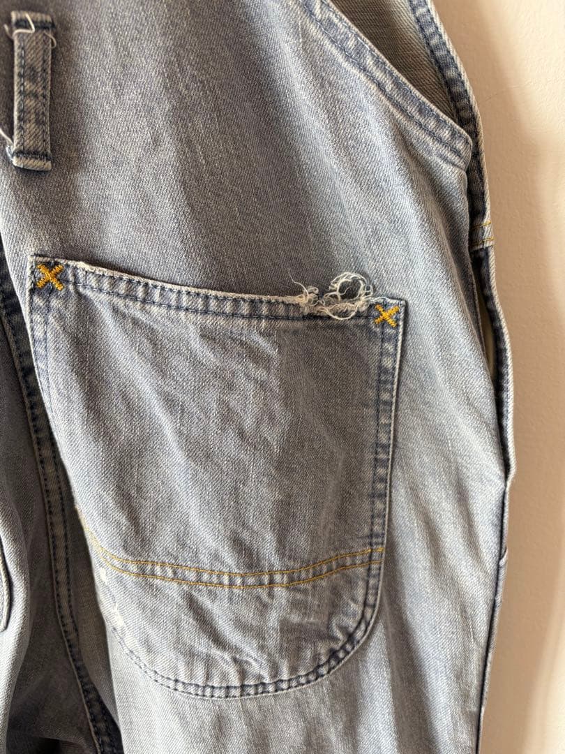 chimala デニムオーバーオール　ダメージ加工