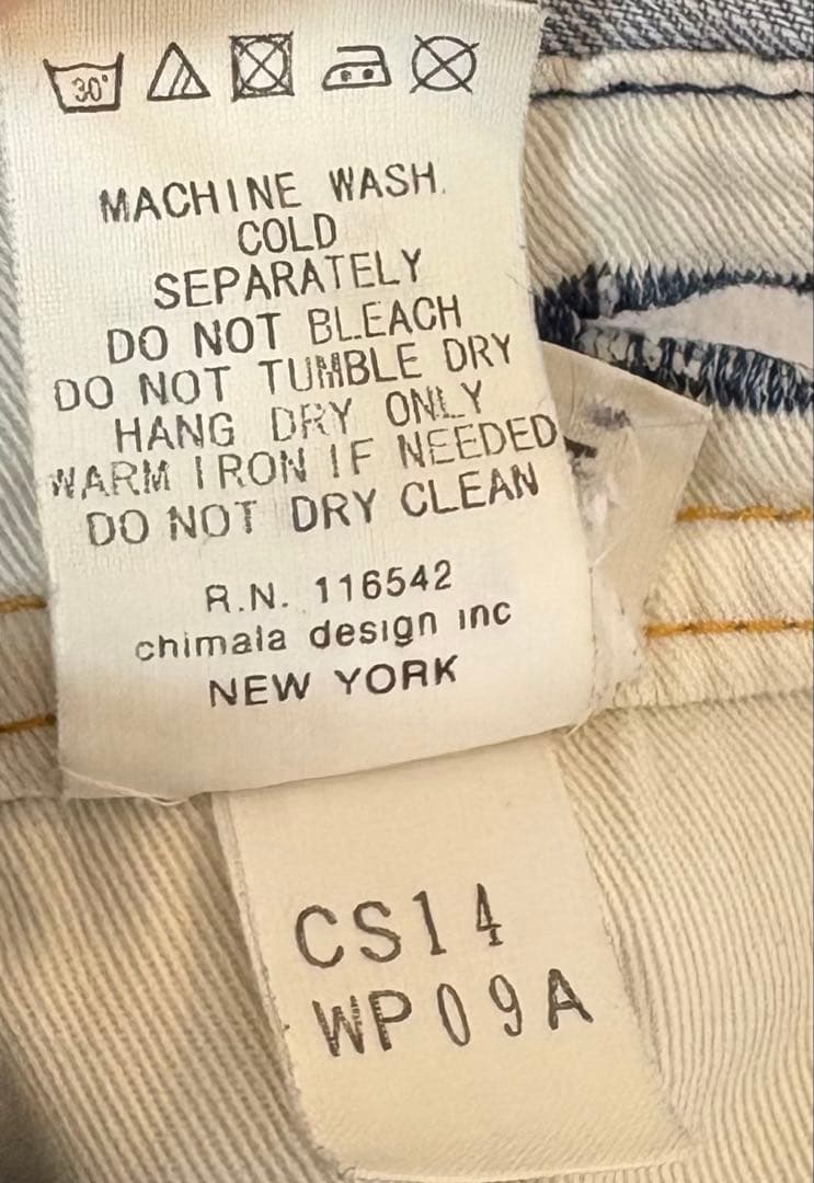 chimala デニムオーバーオール　ダメージ加工