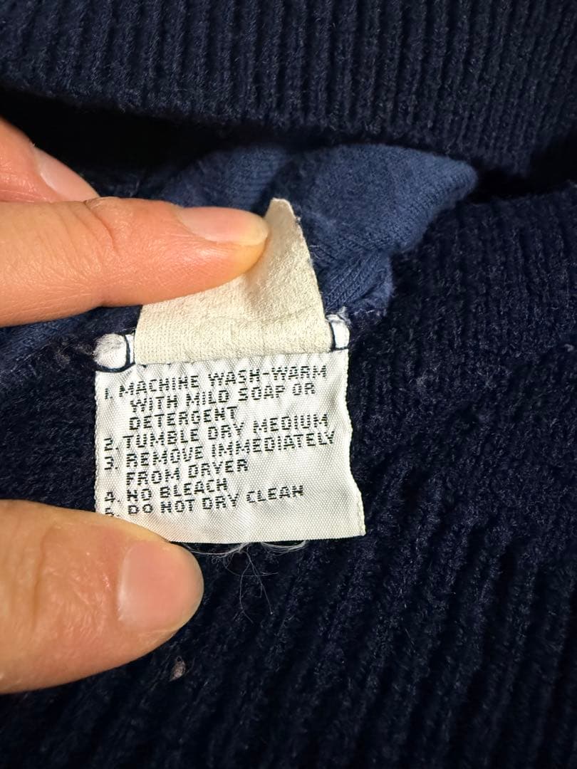 珍品70s IZOD LACOSTE ネイビーカーディガン コーデュロイ糸巻タグ