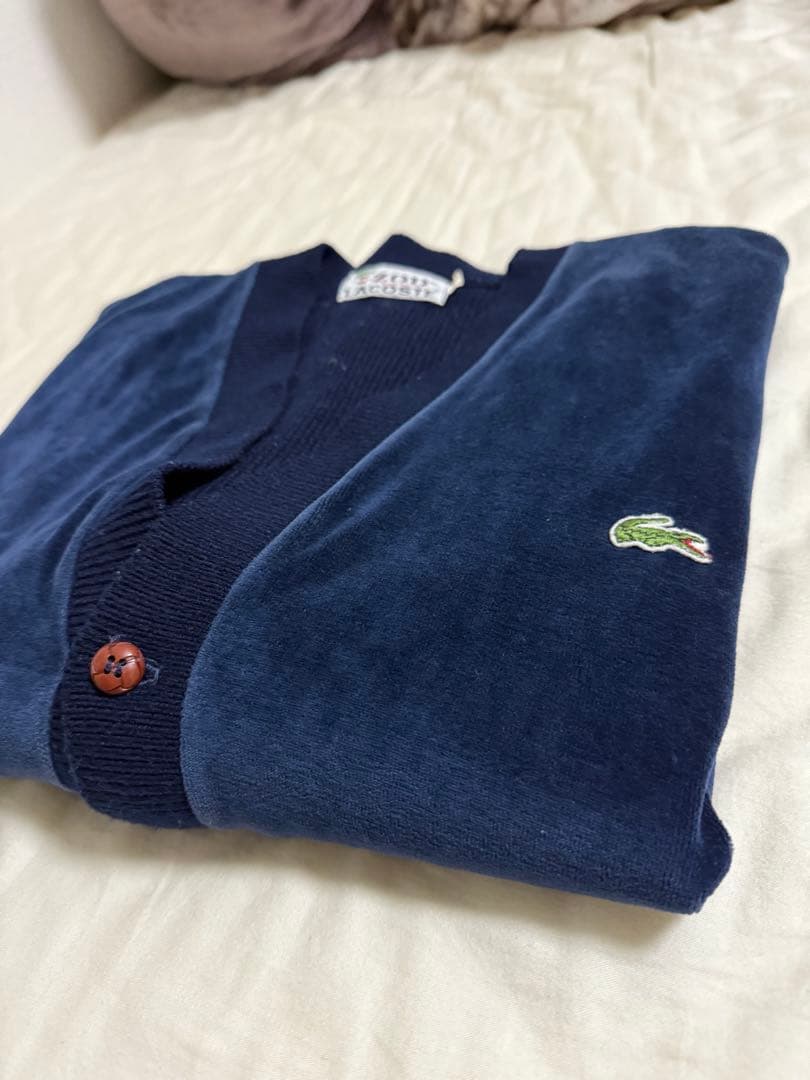 珍品70s IZOD LACOSTE ネイビーカーディガン コーデュロイ糸巻タグ