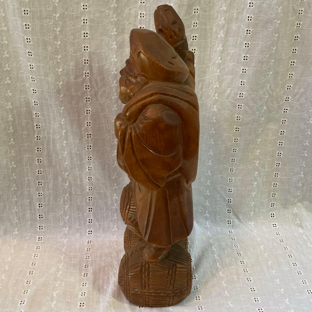 【木製品】七福神 俵に乗った大黒様　＊used