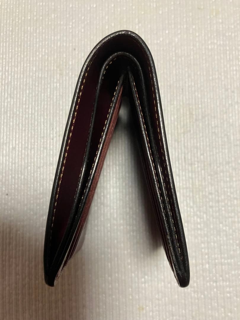 WILDSWANS 二つ折り財布 ウィングス ブラック&バーガンディー