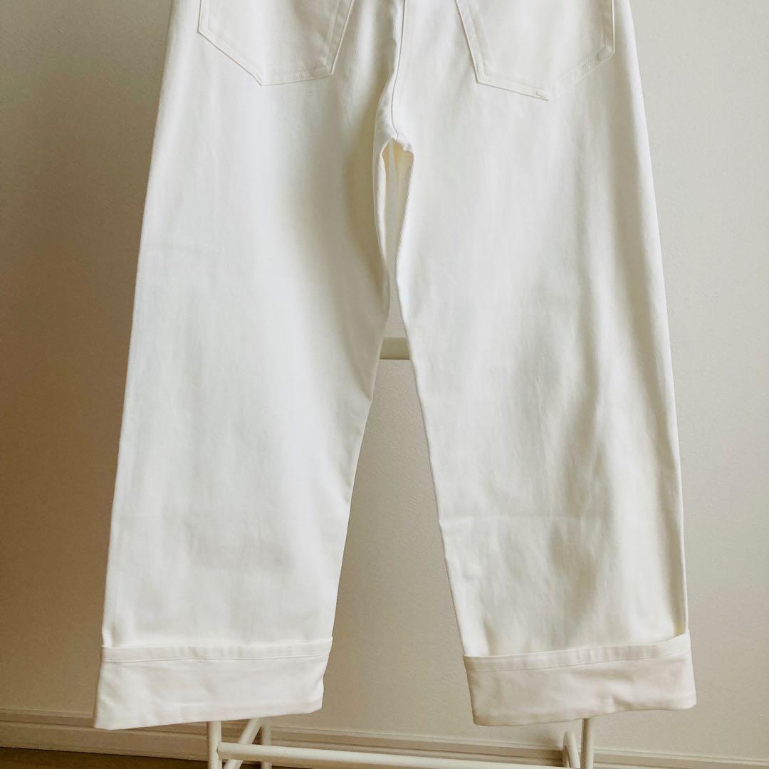 新品　エスマックスマーラ　デニム　ホワイト　ロールアップ　ジーンズ　36 パンツ