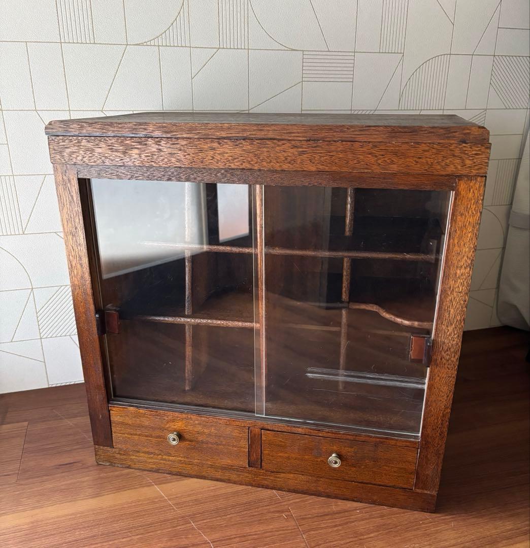 ロ*コ様 古道具　飾り棚　卓上引き戸付きキャビネット