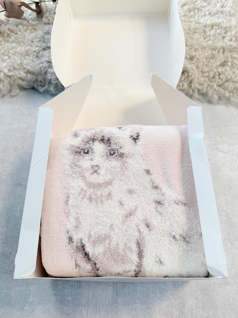 ジェラートピケ gelato pique ネコ柄 　ピンク　ギフトBOX付き