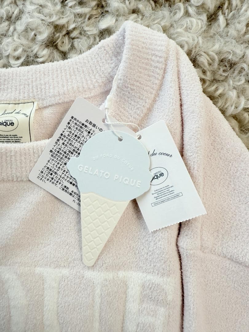 ジェラートピケ gelato pique ネコ柄 　ピンク　ギフトBOX付き