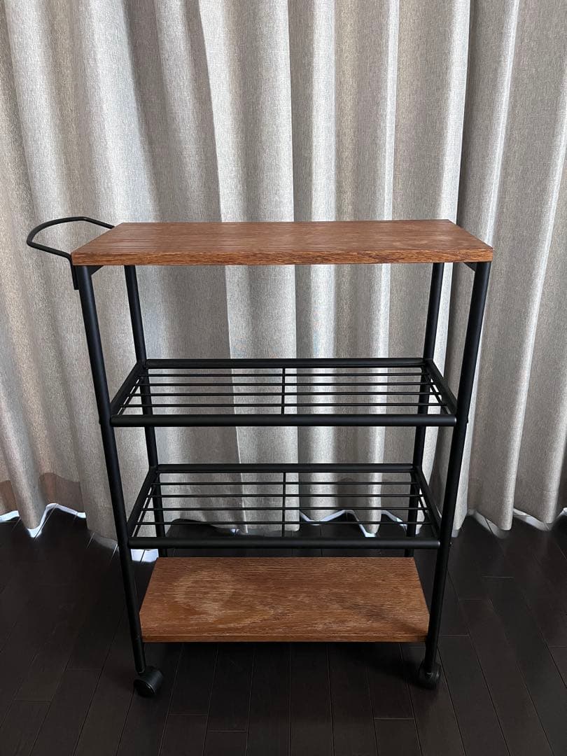 ワゴン 4段 キャスター付き ブラウン