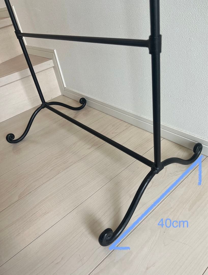 アイアン製 アンティーク調 タオルハンガー 6段 ブラック スリム