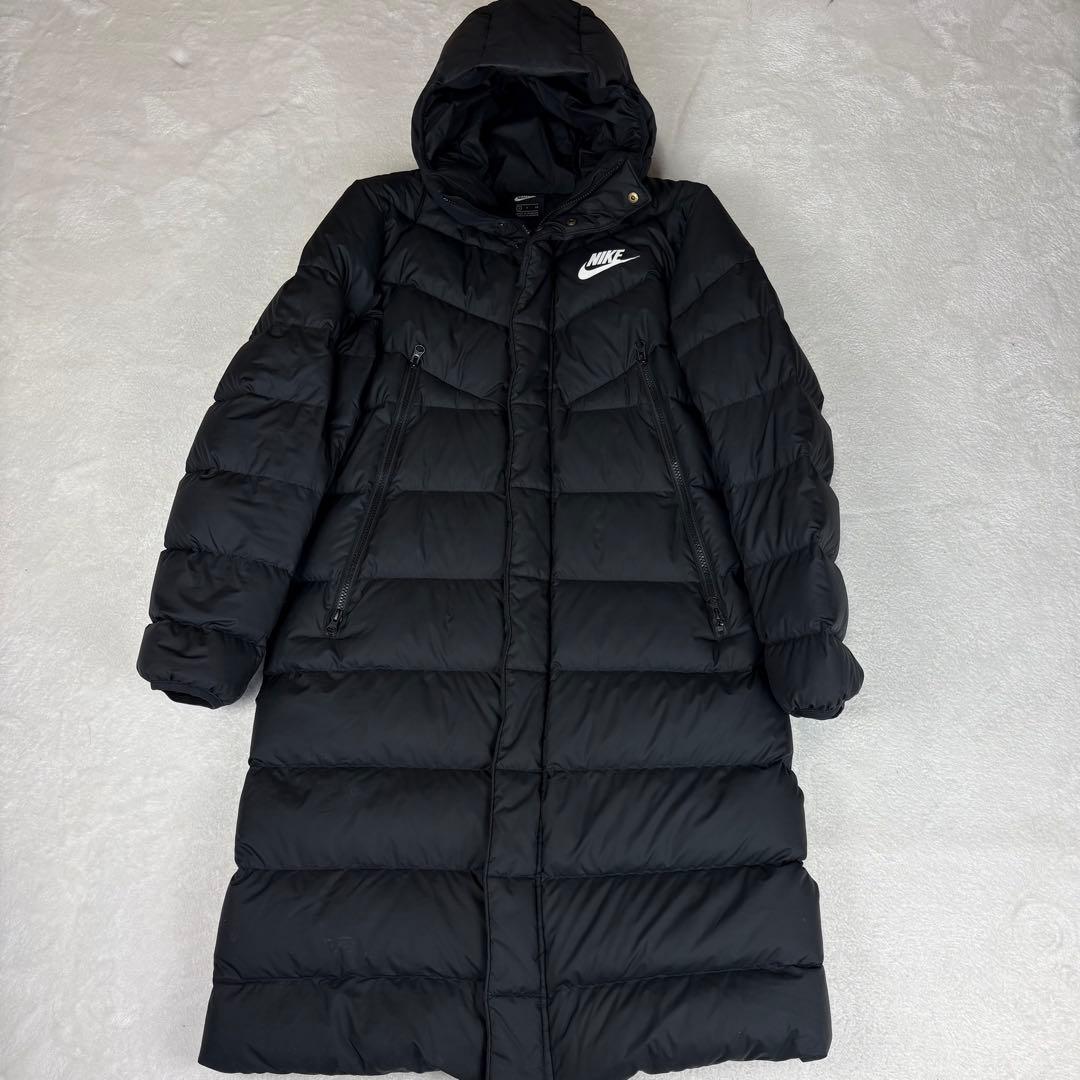 NIKE ナイキ ロングダウン ベンチコート メンズ S ブラック ダウンコート
