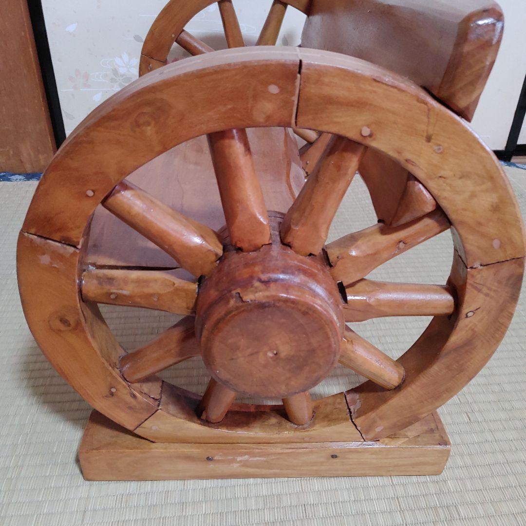 木彫り車輪デザイン ラック 観葉植物用 インテリア用品等多種多様装飾台座