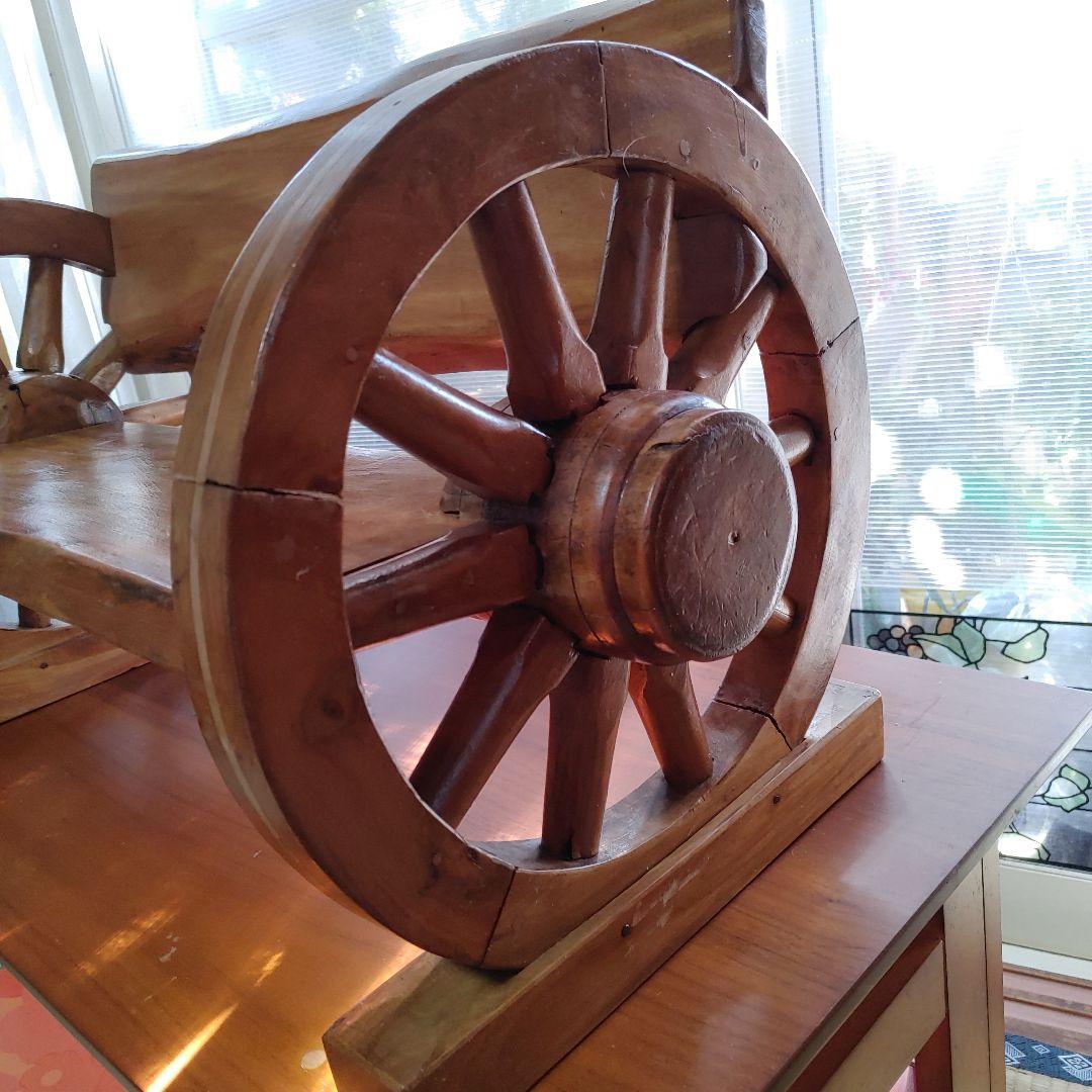 木彫り車輪デザイン ラック 観葉植物用 インテリア用品等多種多様装飾台座