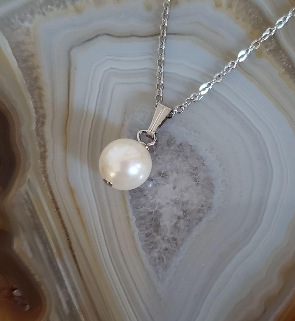 売却済み　511　あこや真珠　8mm　訳あり　ネックレス　サージカルステンレス