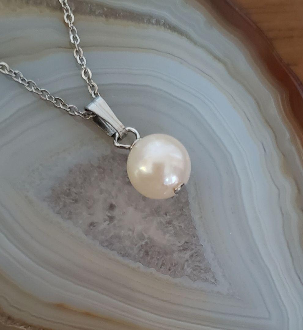 売却済み　511　あこや真珠　8mm　訳あり　ネックレス　サージカルステンレス
