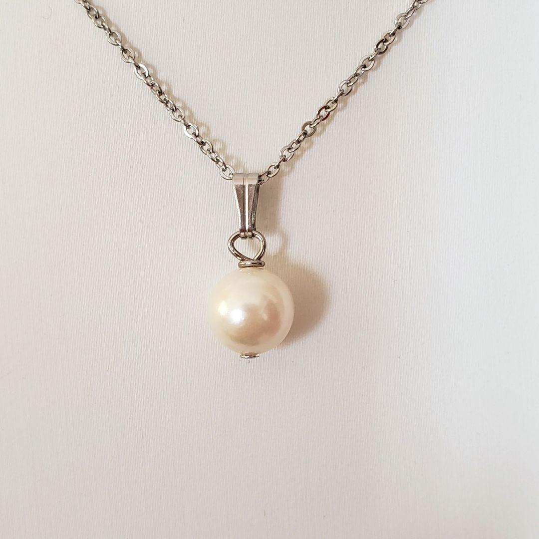 売却済み　511　あこや真珠　8mm　訳あり　ネックレス　サージカルステンレス