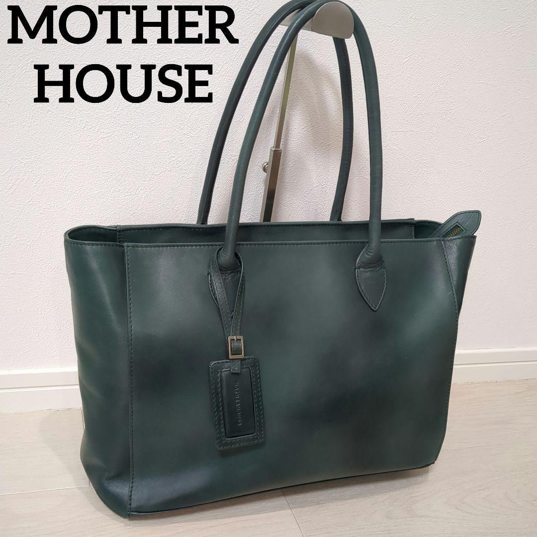 MOTHER HOUSE レザー　トートバッグ　アンティーク　グリーン