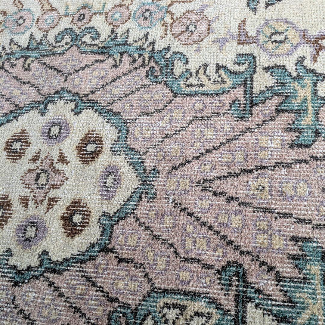 117×201 メダリオンコスモスピンク　トルコヴィンテージラグ