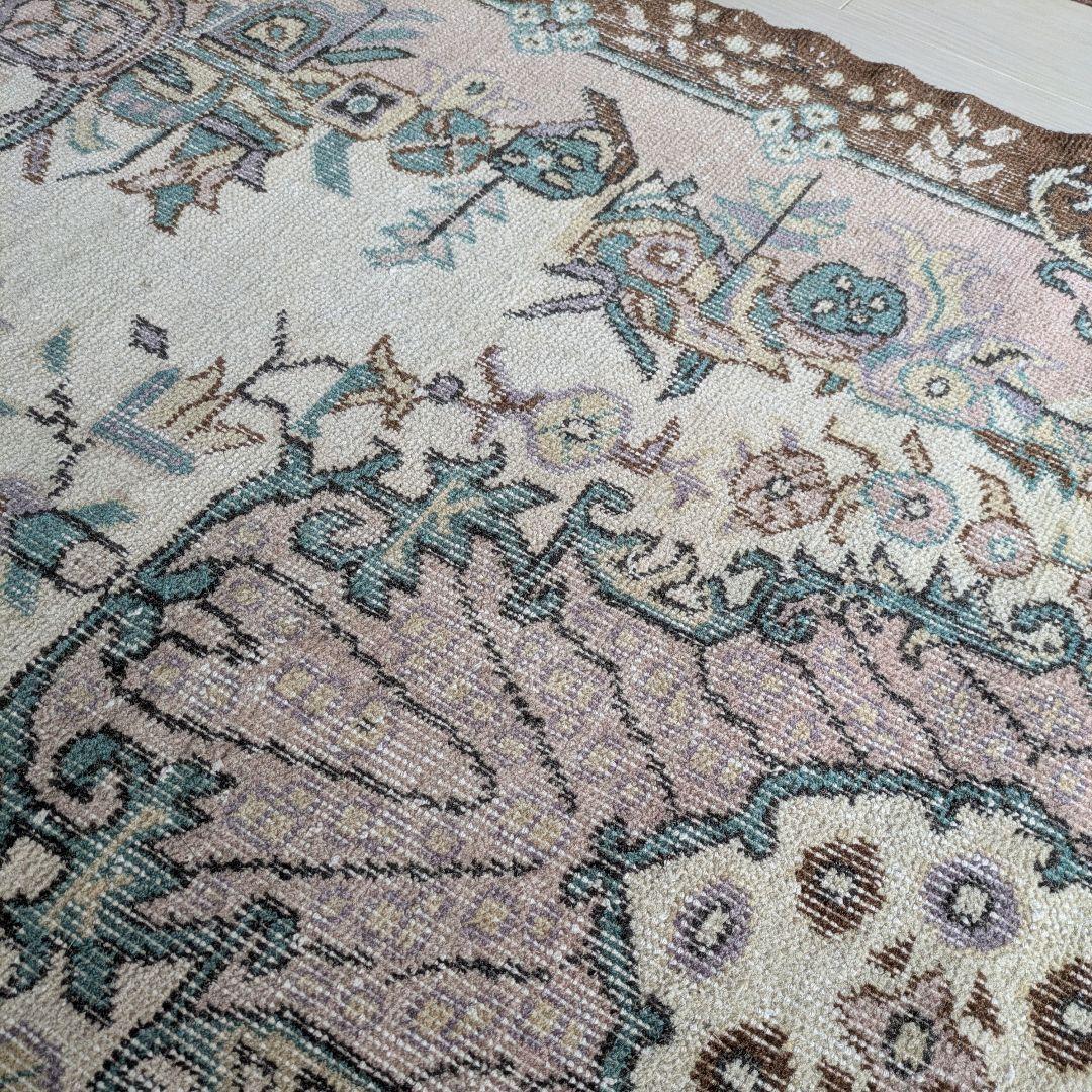 117×201 メダリオンコスモスピンク　トルコヴィンテージラグ