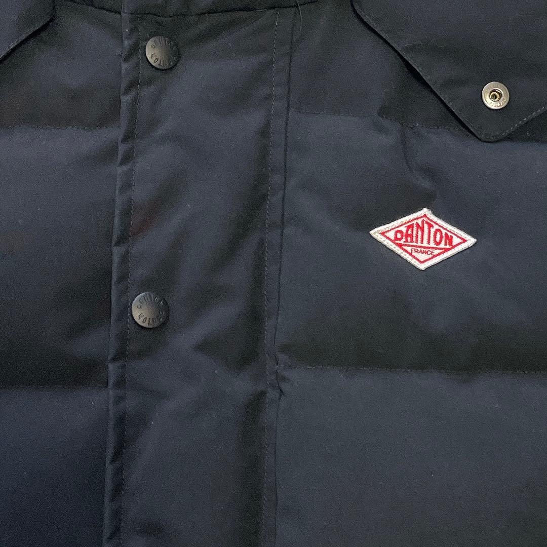 DANTON ダントン ダウンベスト フード ダブルジップ ブラック 36