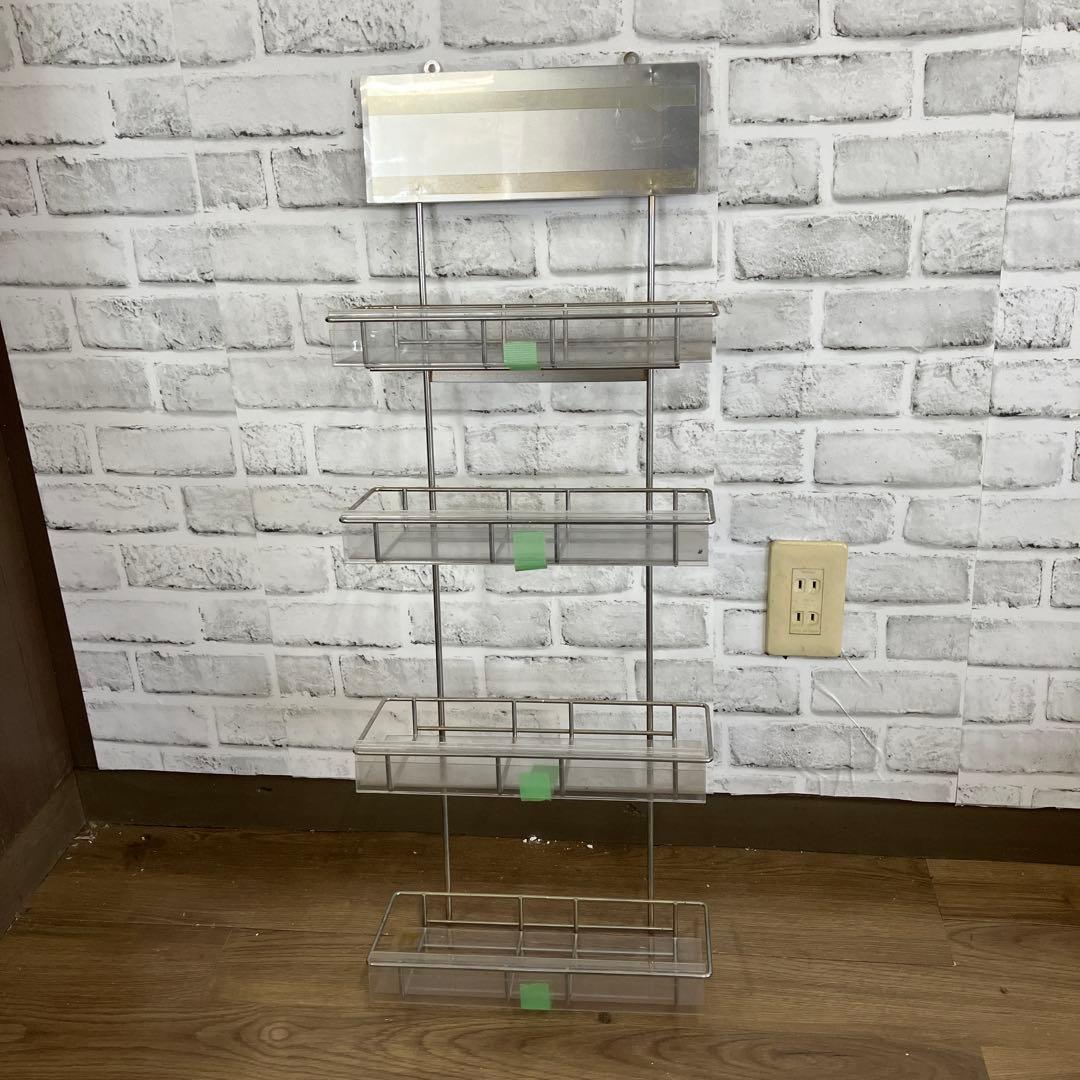 A-3 ステンレス製 スパイスラック 4段 壁掛け キッチン収納 小物収納