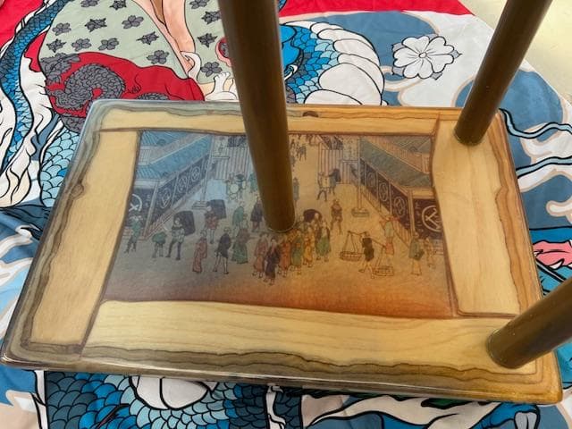 和風　レジン　日本画　アート　サイドテーブル　土屋光逸（四ツ谷荒木横丁）歌川広重